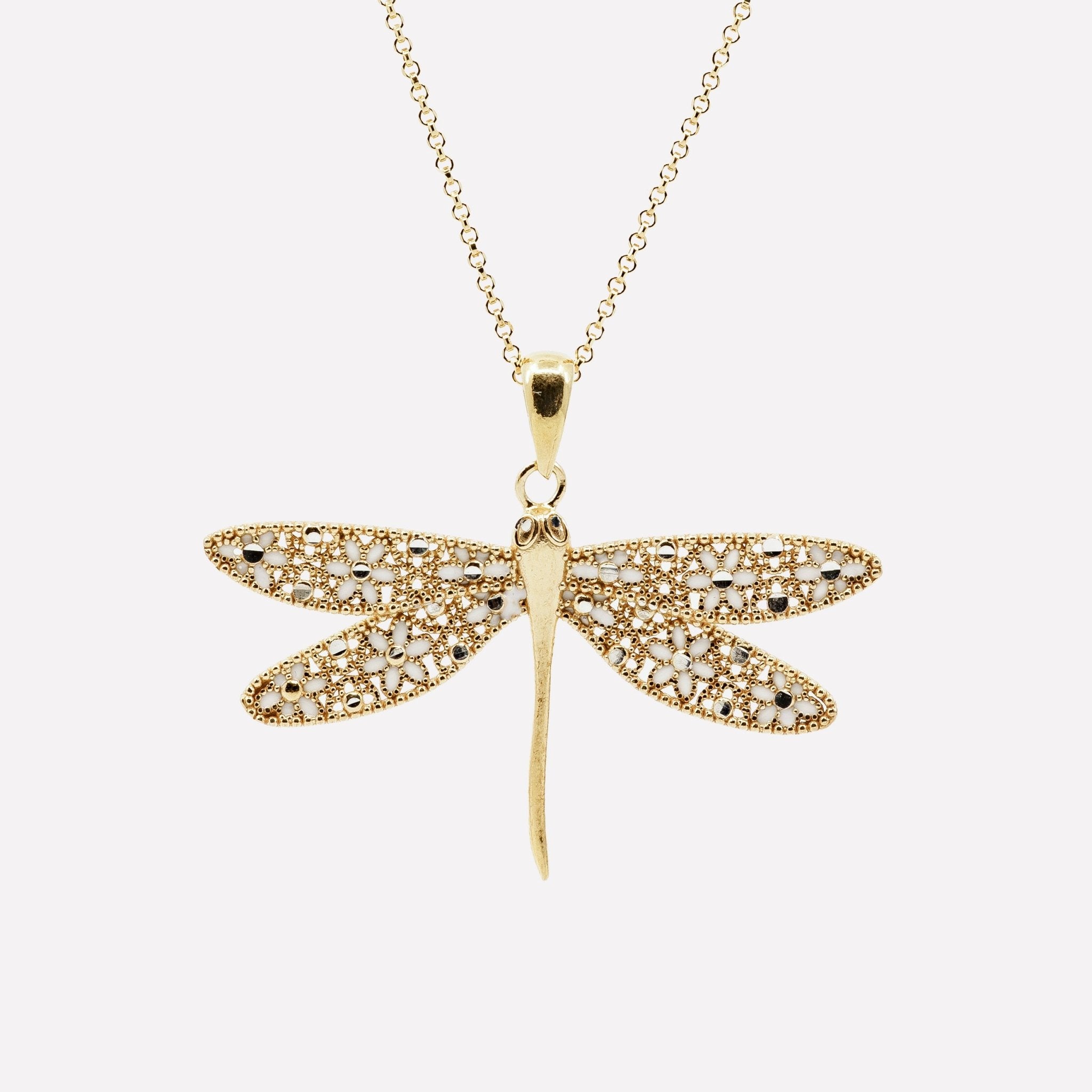 COLLANA PENDENTE LIBELLULA FILIGRANA ARGENTO 925 - MINA MINA