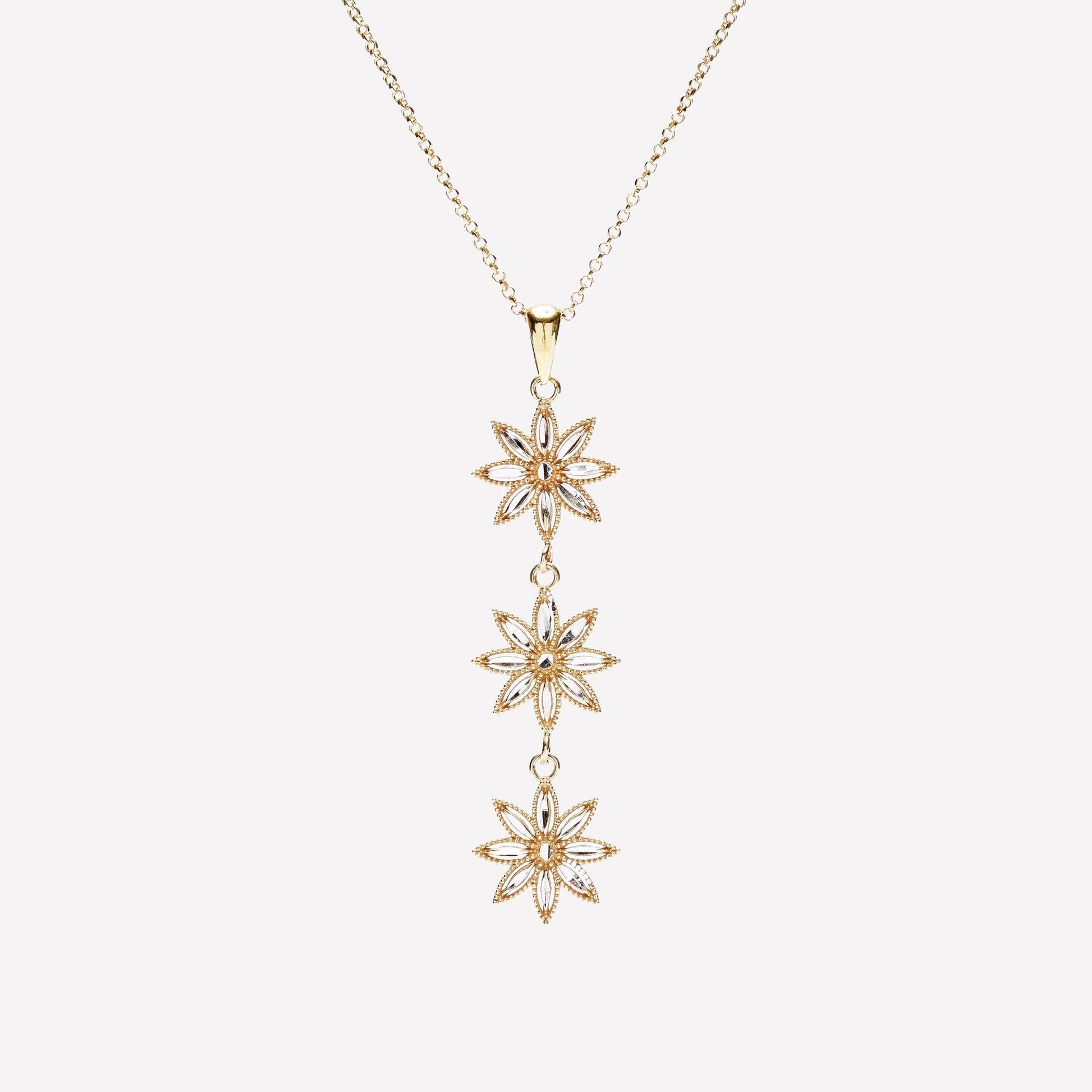 COLLANA TRE FIORI FILIGRANA ARGENTO 925 - MINA MINA