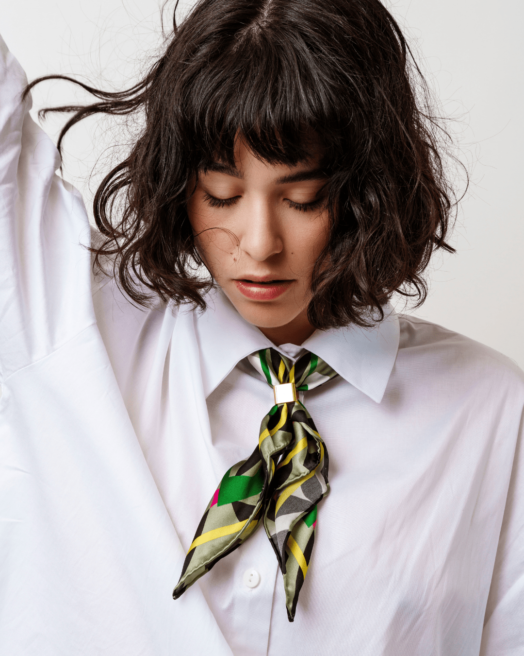 FOULARD 100% SETA CON CORVO - MINA MINA