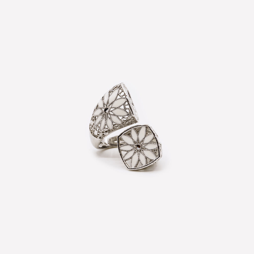 ANELLO REGOLABILE DAISY LARGE IN ARGENTO