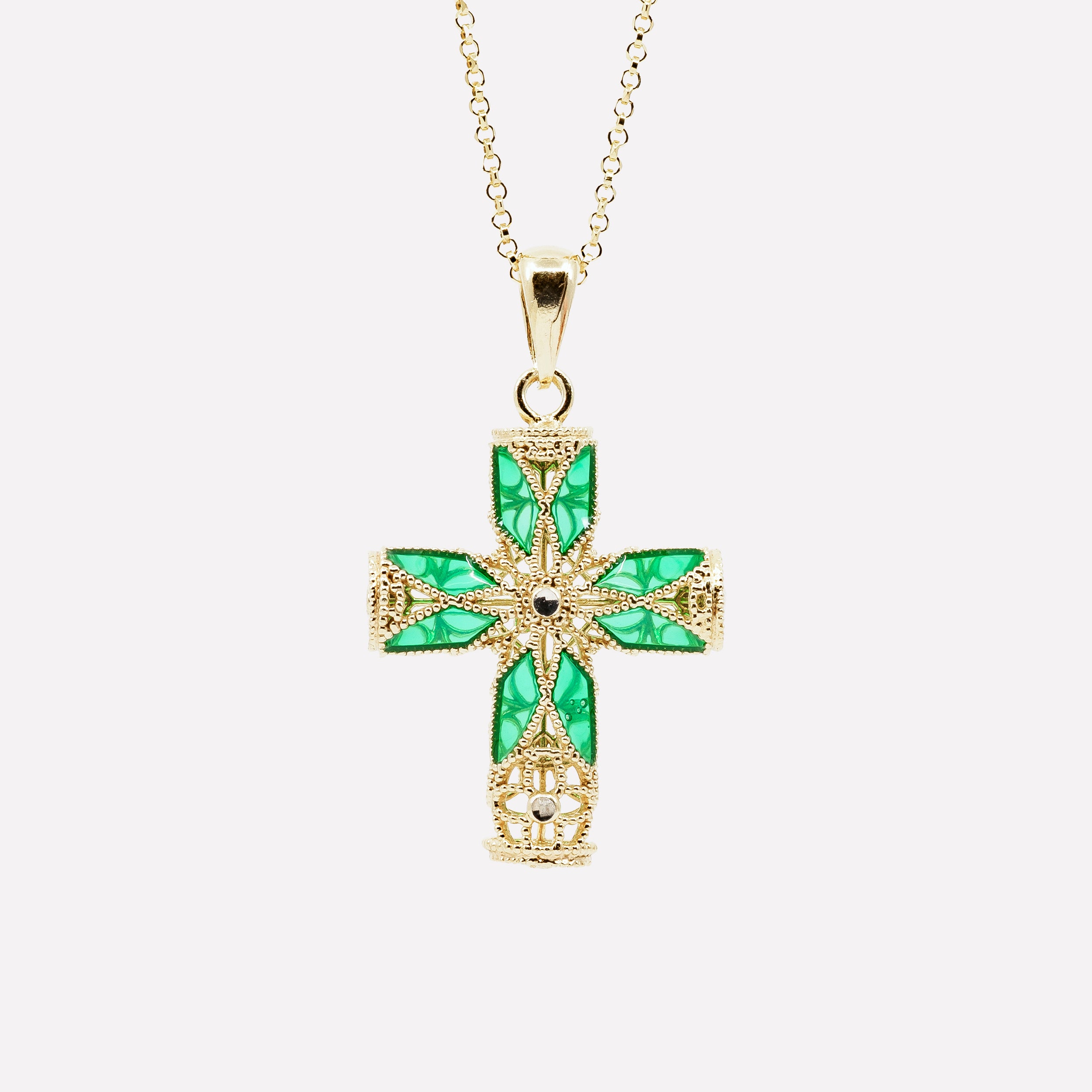 COLLANA CROCE ARGENTO 925  'Io, santa a modo mio'