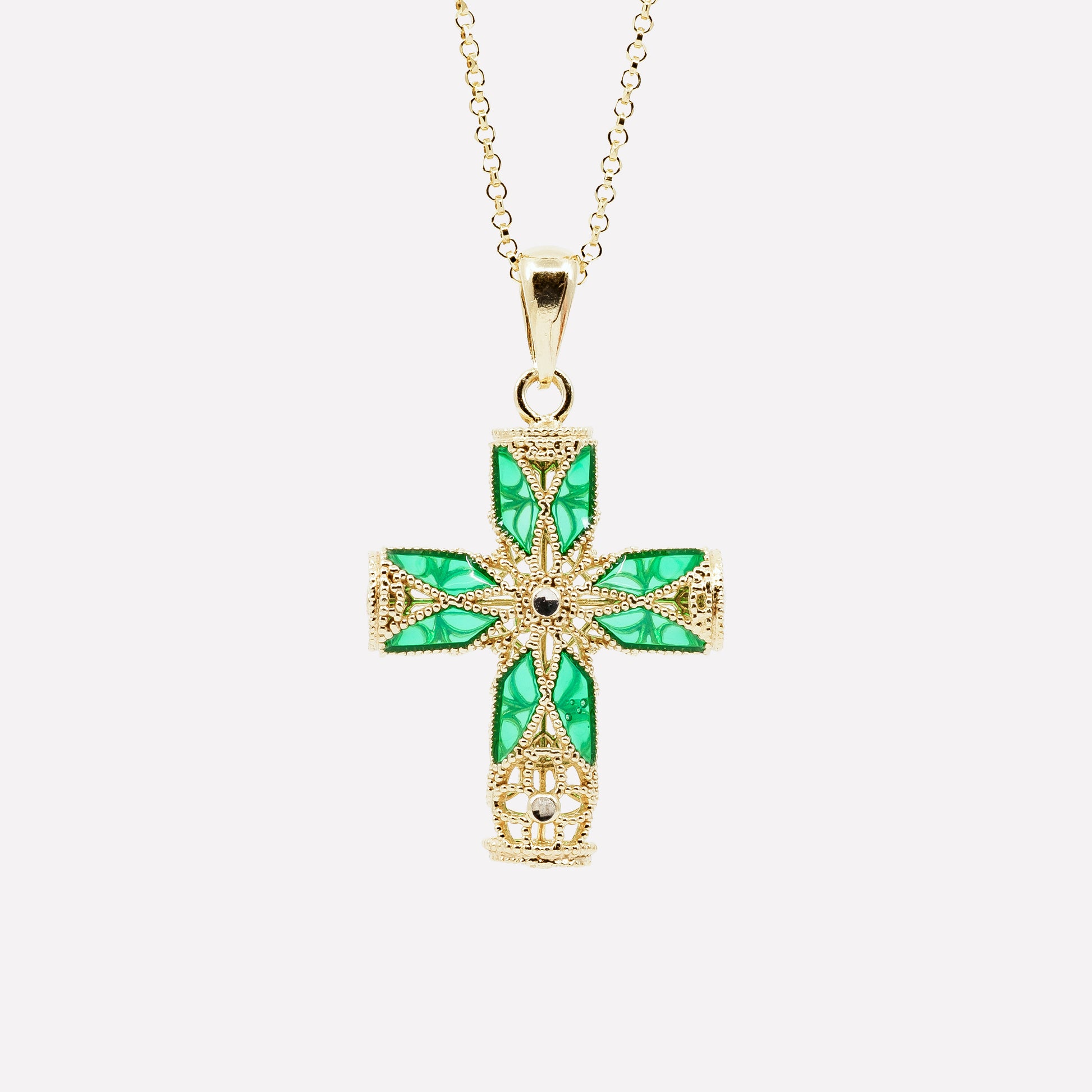 COLLANA CROCE ARGENTO 925  'Io, santa a modo mio'