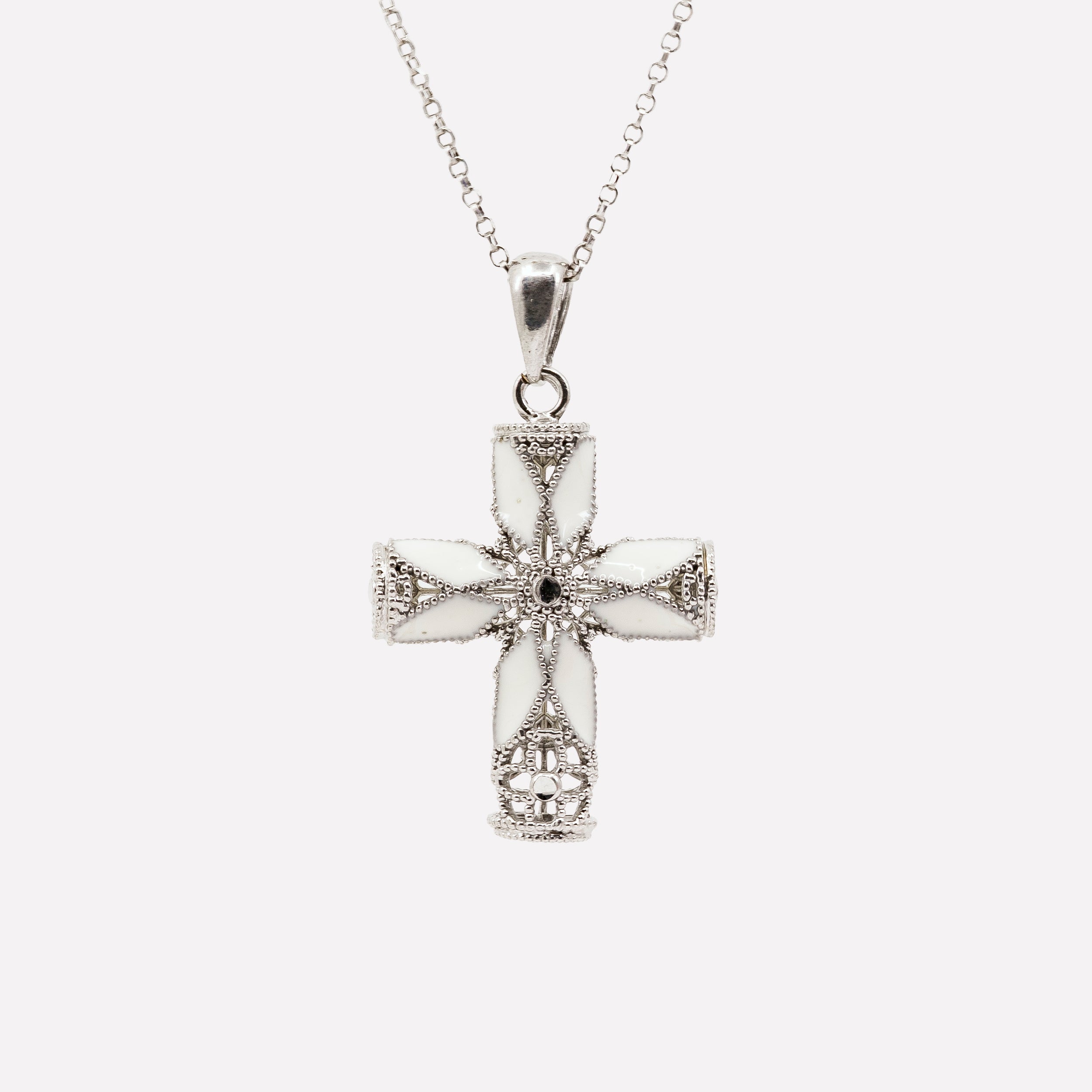 COLLANA CROCE ARGENTO 925  'Io, santa a modo mio'