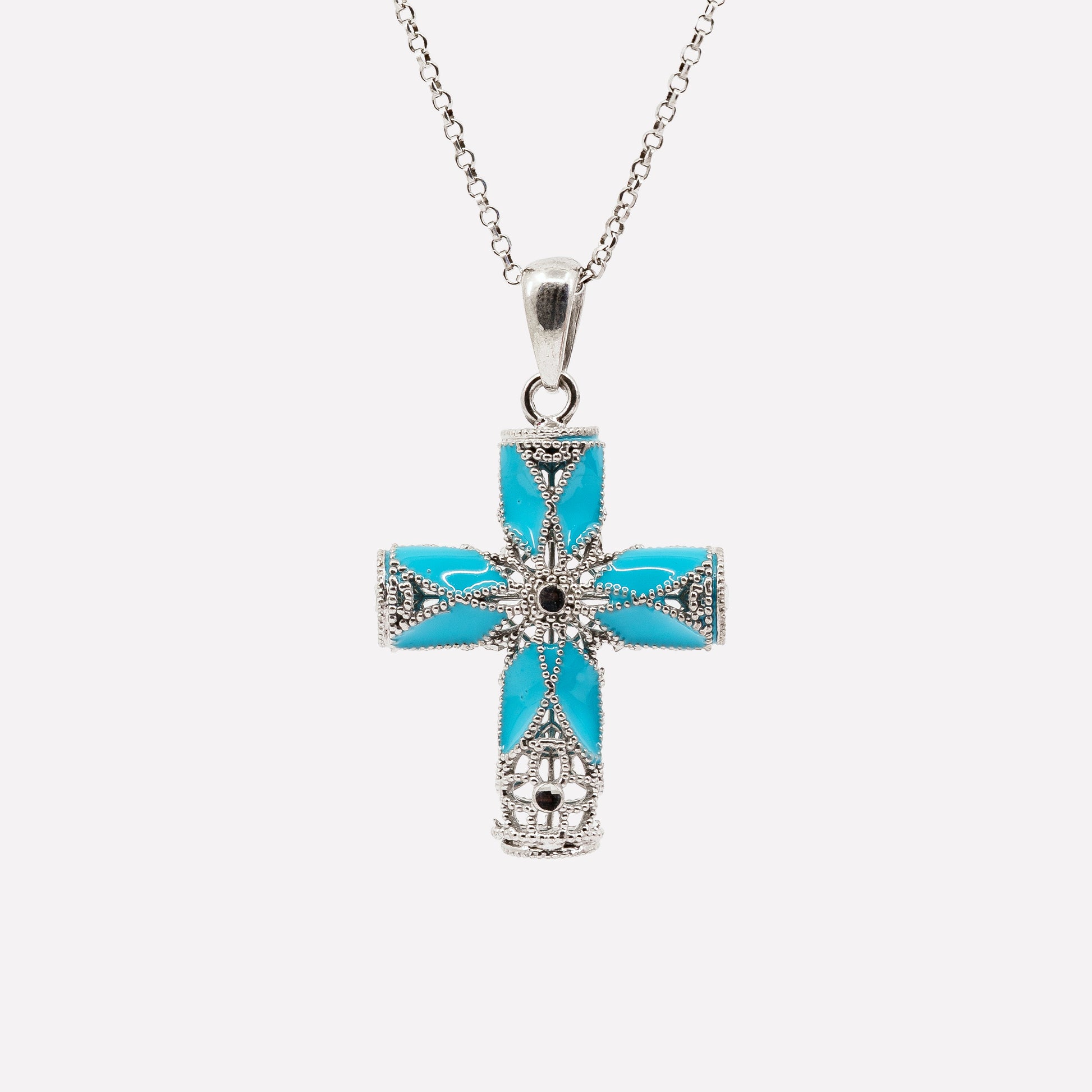 COLLANA CROCE ARGENTO 925  'Io, santa a modo mio'