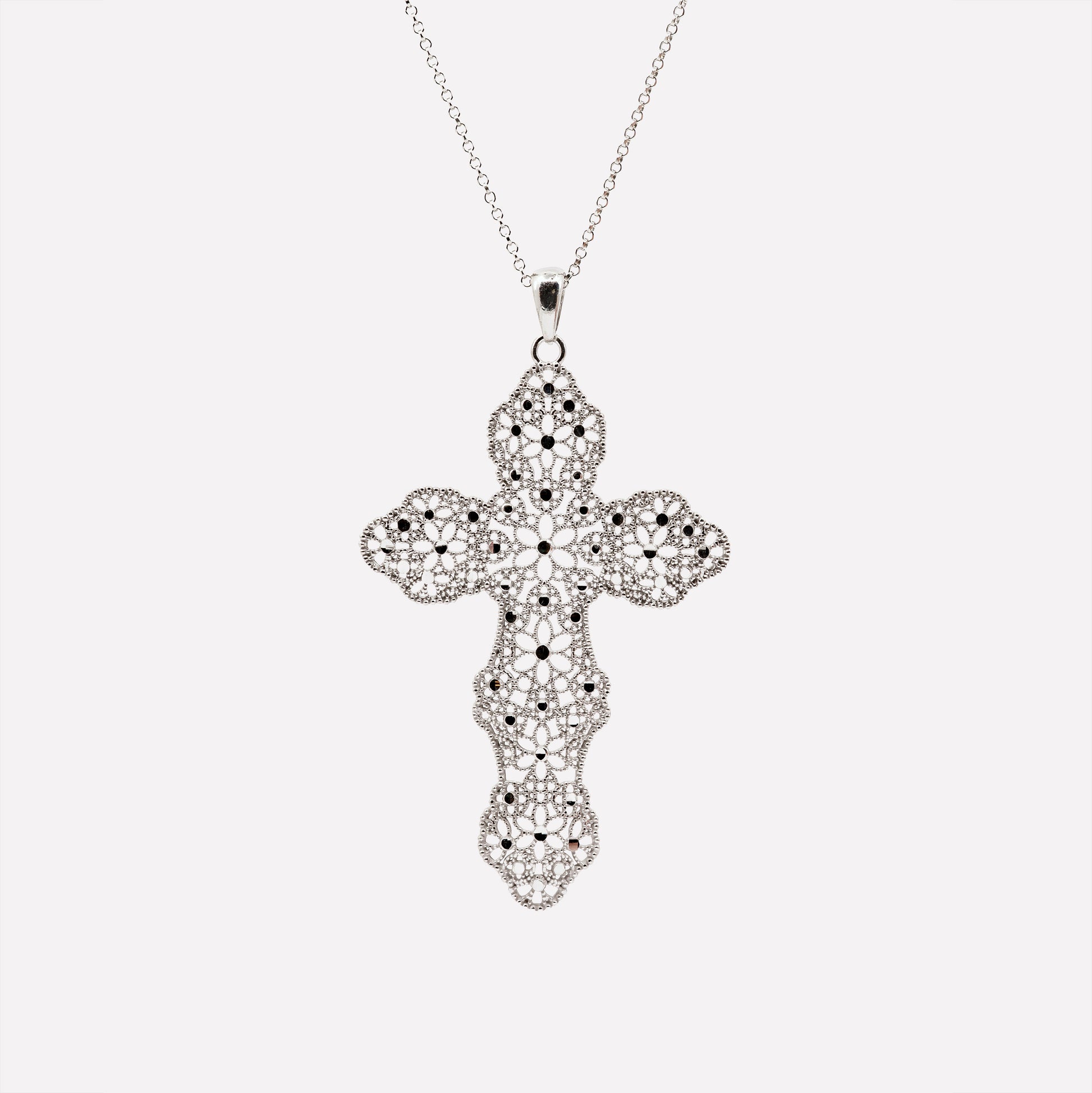 COLLANA CROCE IN ARGENTO 925 – “SACRO GLAM”