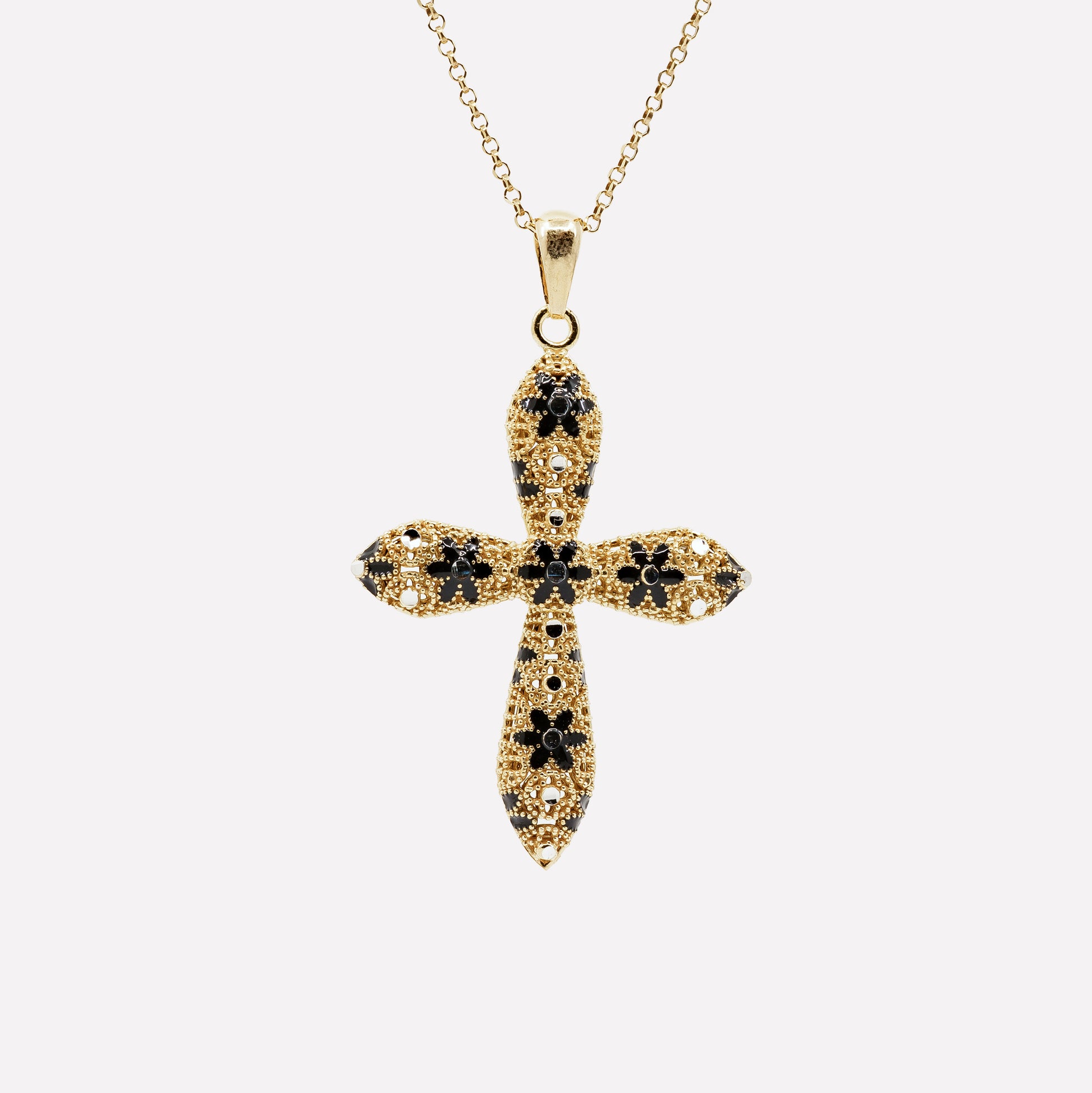 COLLANA ROUNDED CROSS IN ARGENTO