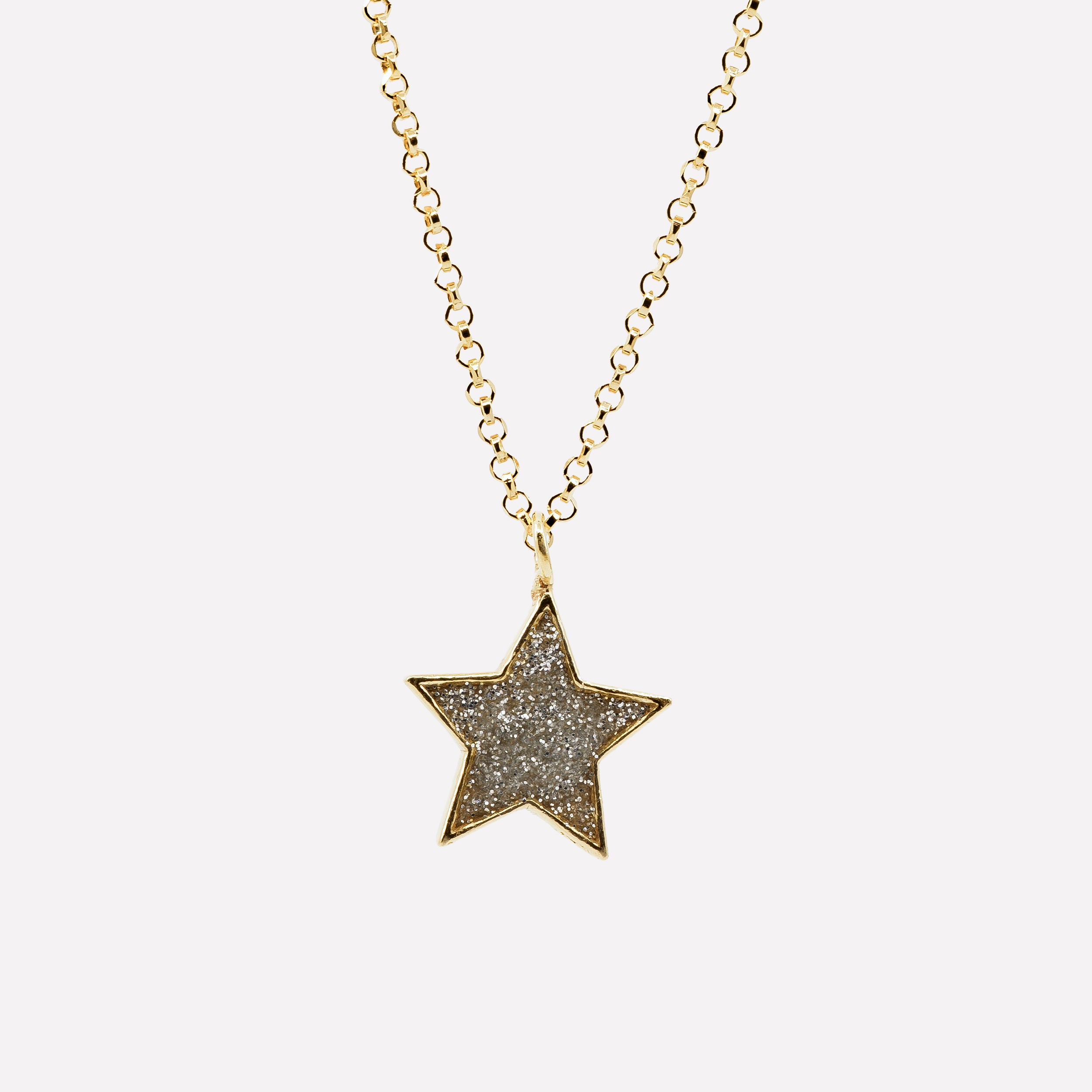 925 Silver Glitter Star Necklace