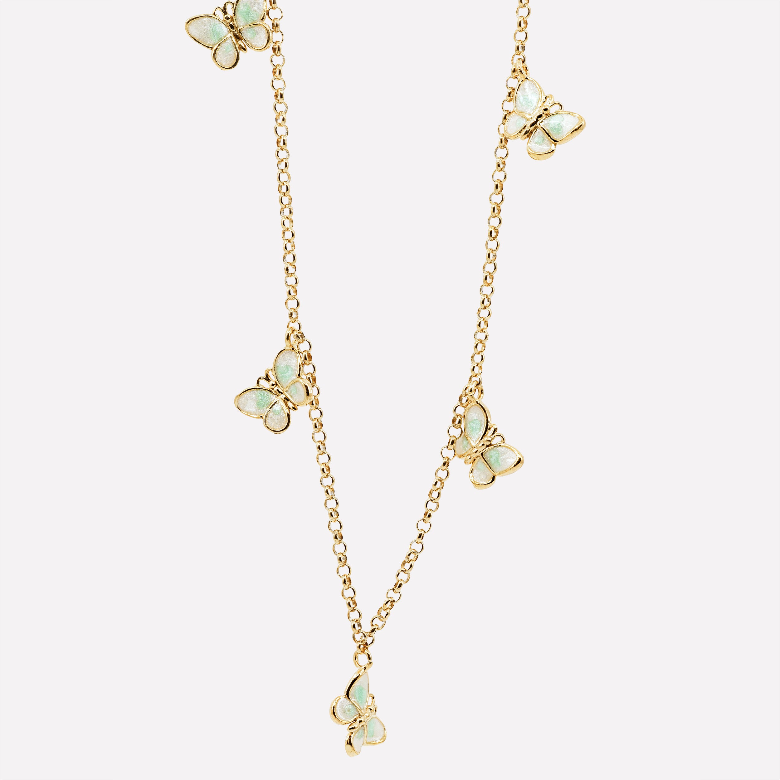 925 Silver Necklace Multi-Pendant Butterflies