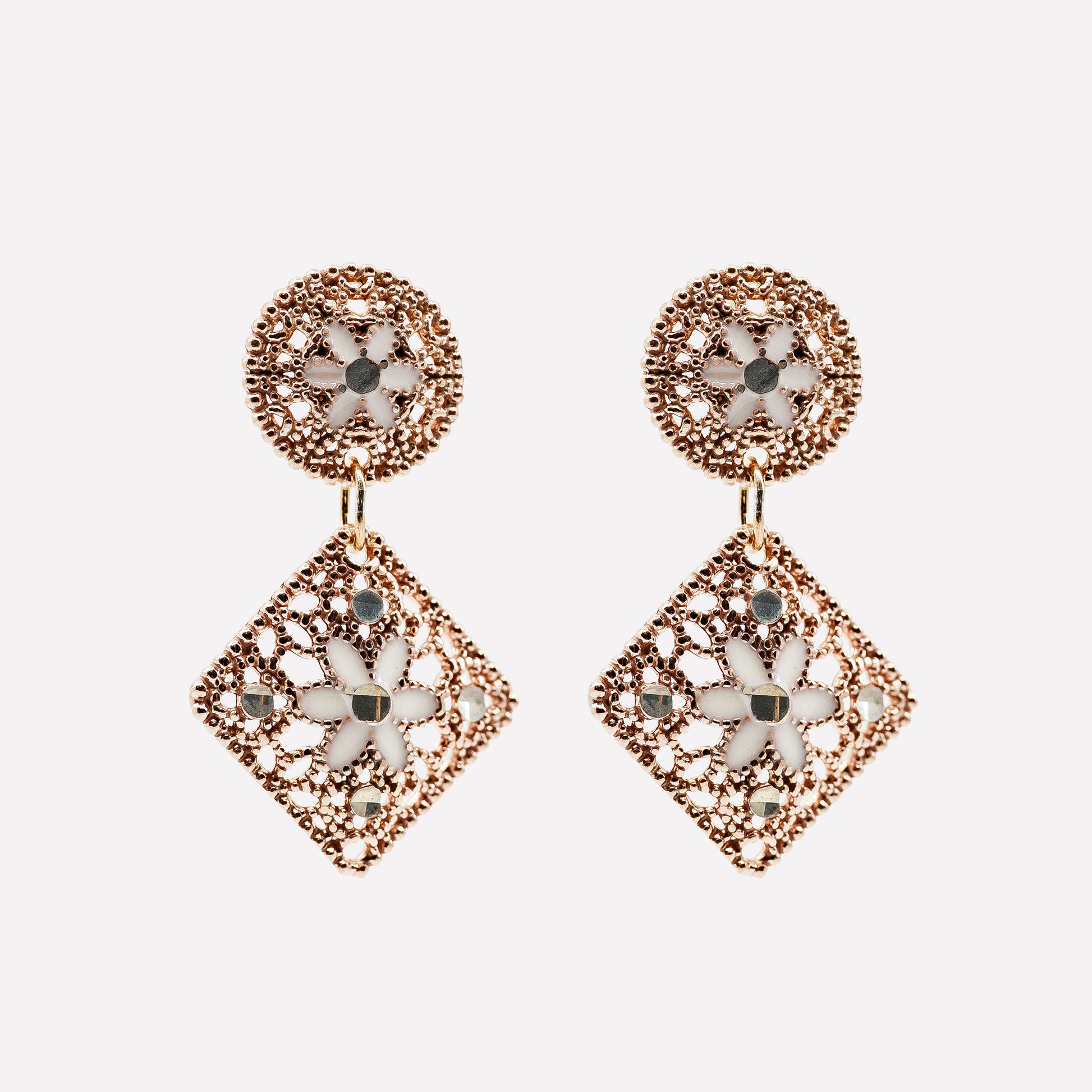 ORECCHINI GEOMETRICI IN ARGENTO "DRAMA GRID"