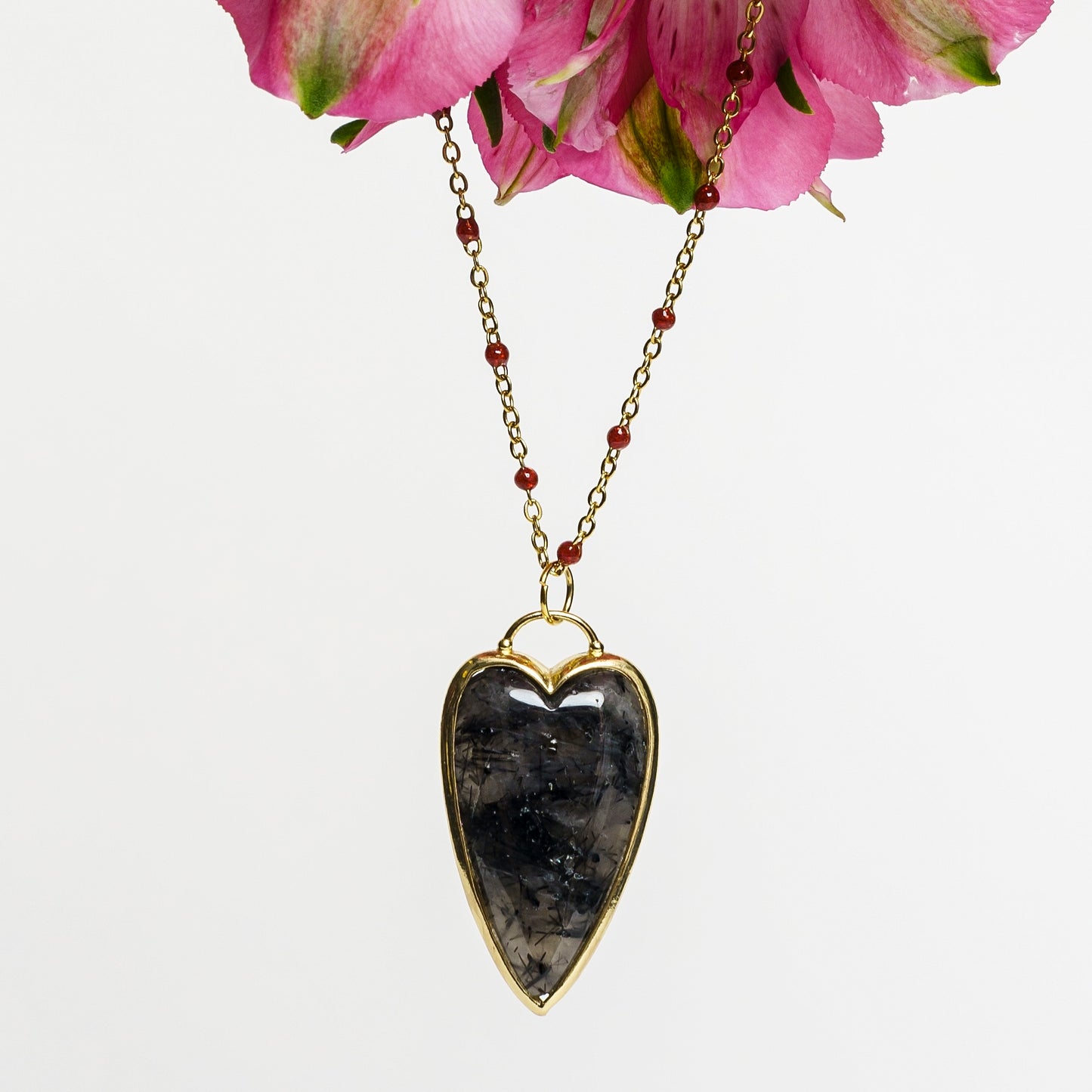 Stone Heart Pendant Necklace