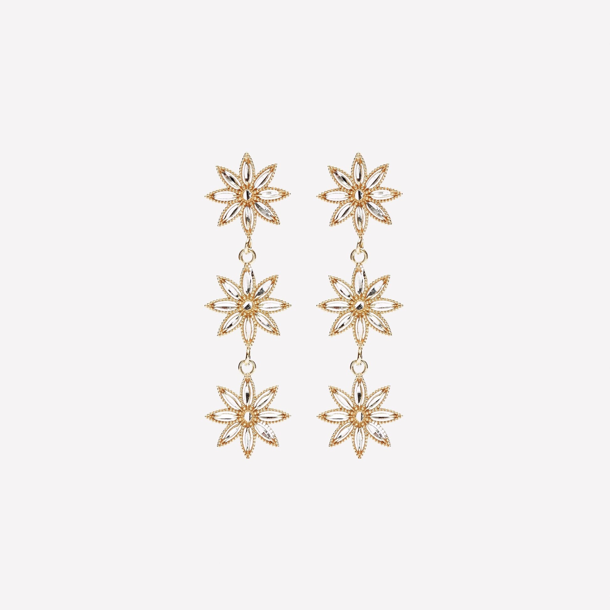 ORECCHINI TRE FIORI FILIGRANA ARGENTO 925 - MINA MINA